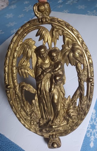 Vintage brass madonna child - vintage,